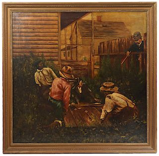 'The Gamblers' Unusual Oil Painting