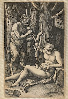 Albrecht Durer 'Musical Satyr & Nymph With Baby'