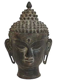 Vintage Bronze Buddha Head