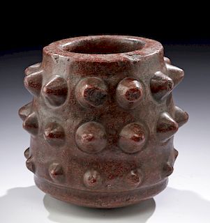 Chavin Stone Cactus Jar w/ Conical Protrusions