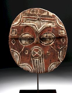 Late 19th C. Teke Tsaye Carved / Painted Wood Mask