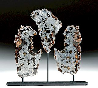 Lot of 3 Admire Pallasite Meteorite Panels
