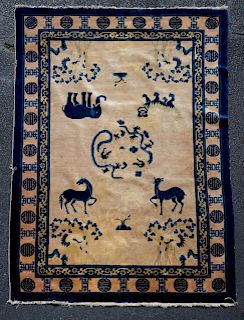Handwoven Peking Chinese Pictorial Rug, R. Russell