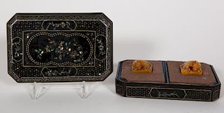 Two, Shoushan Tianhuang Seals in MOP Inlaid Box