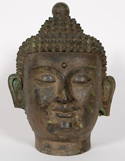 Thai Cast Bronze Buddha Head