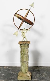 French Armillary Sphere on Stone Pedestal