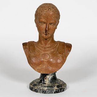 Italian Carved Wooden Bust of a Caesar