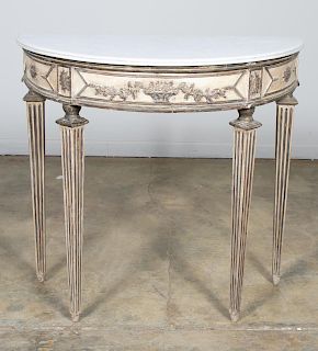 18th Century. Italian Marble Top Console Table