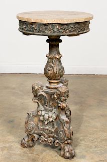 Italian Rococo Style Carved Marble Top Table