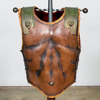 Italian Iron and Leather Breastplate Valet