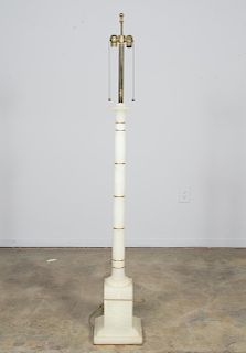 Italian Onyx and Brass Column Floor Lamp