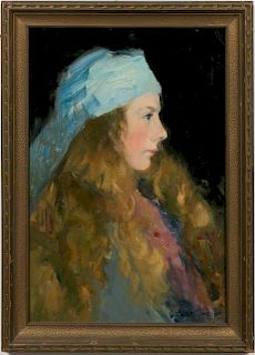 Portrait of Woman in Blue Scarf, Sr. Elisabeth OSF
