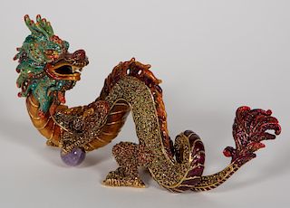 Jay Strongwater Enameled & Jeweled Dragon