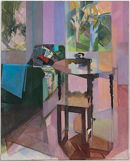 Sylvia Braverman, "Interior Scene, Mid Century Oil