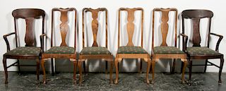 Set, Eight Assembled Queen Anne Style Chairs