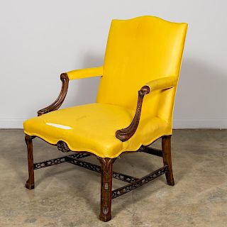 20th C.  Chinese Chippendale Open Armchair