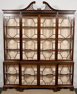 Chinese Chippendale Style Mahogany Display Cabinet