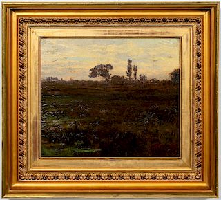 Julian Onderdonk Signed Oil, View on a Meadow