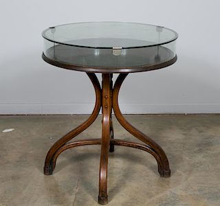 Rare Oak Thonet Style Showcase Table