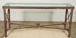 Manner of Giacometti Iron and Bronze Console Table