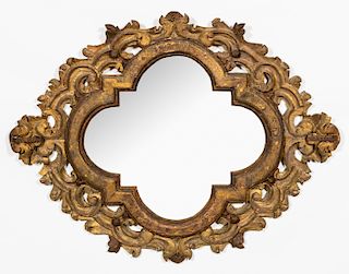 Baroque Style Carved Distressed Hanging Mirror