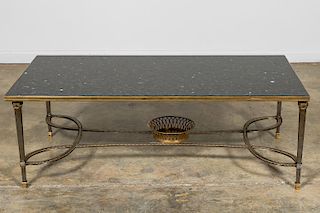 Fine Maison Jansen Steel and Gilt Bronze Table