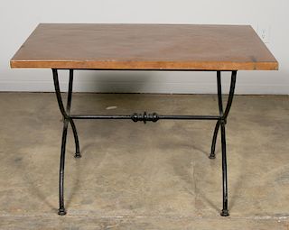 L. 19th C. French Copper Top Iron Pastry Table