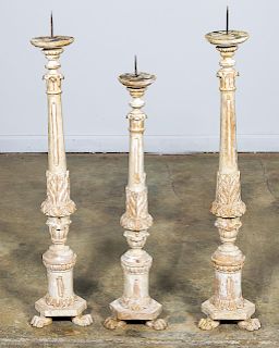 Group Three, 19th C. French Pricket Candlesticks