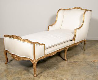L18th C. French Louis XV Upholstered Chaise