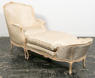 2 Piece, Louis XV Style Duchesse Brisee Chaise