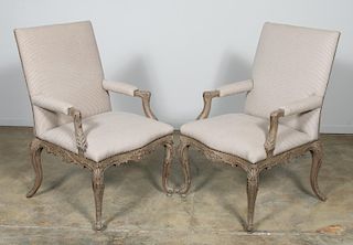 Pair of French Regence Style Painted Chairs