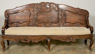 French Regence Style Carved Wood Long Bench