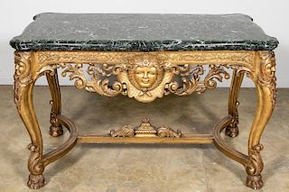 19th C. French Regence Gilt & Marble Center Table