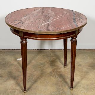 Louis XVI Style Mahogany and Marble Center Table