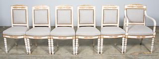 Set Six of 19th C. French Directoire Gilt Chairs
