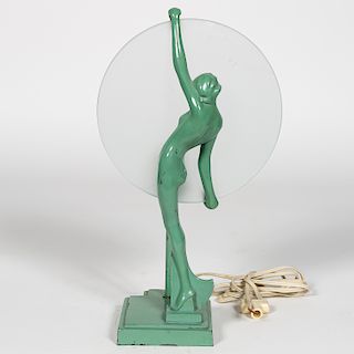 Frankart Art Deco Nude Female Figural Table Lamp