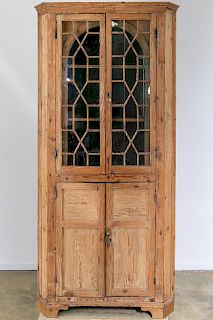 18th C. English Pine Corner Cabinet