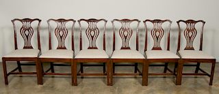 Set Six, 19th C. Chippendale Style Mahogany Chairs