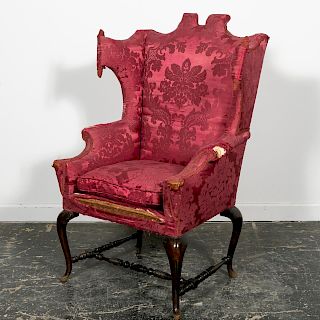 * Unusual Late 19th C. Baroque Revival Wing Chair