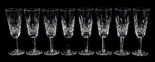 8 Pc, Waterford Crystal "Lismore" Champagne Flutes