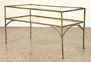 BRONZE BAMBOO STYLE BAGUES COFFEE TABLE C.1960