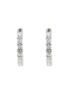 Ladies Fine 12.00ct Diamond Hoop Earrings