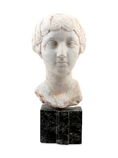 A Continental Marble Bust of a Woman