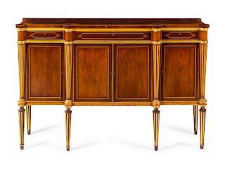 A Russian Neoclassical Parcel Gilt Cabinet 