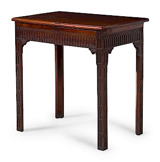 A Chinese Chippendale Style Carved Mahogany Side Table 