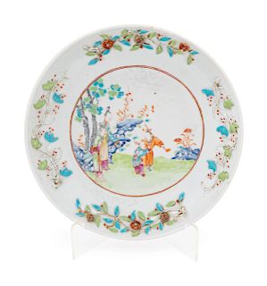 A Chinese Famille Rose Porcelain 'Ladies and Boys' Dish
