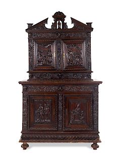 A Henri IV Carved Walnut Cupboard