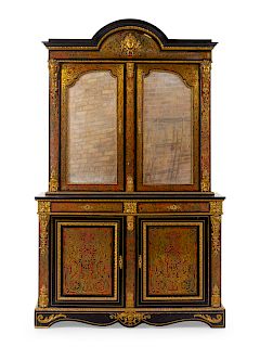 A Louis XIV Style Gilt Bronze Mounted Boulle Marquetry Cabinet