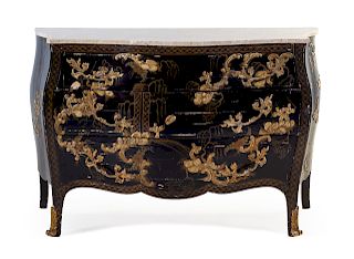 A Louis XV Style Chinoiserie Lacquered Commode
