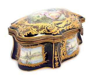 A Sevres Style Porcelain Table Casket